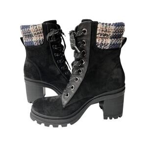 Veronica Beard The Westport Suede Hiker Platform Heeled Boots Size 8 M